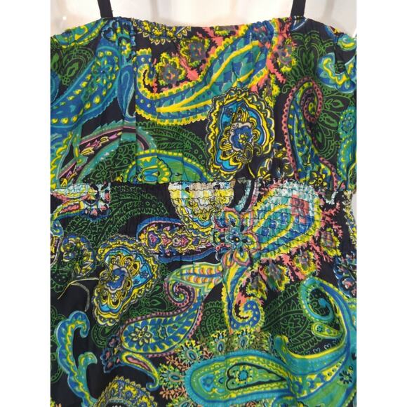 Cute Options Green Paisley Babydoll Cami V-Neck XL NWT Coastal Bohemian - Picture 5 of 9